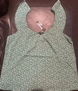 Papermoon Tank Blouse Green Floral Sz Large NWT Gorgeous - Picture 1 of 3