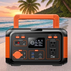 RV Camping 500W Portable Power Station Solar Battery Generator - Picture 1 of 2