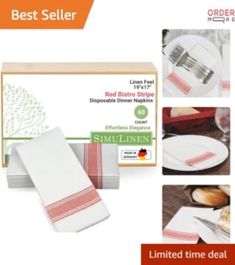 Dinner Napkins Cloth-Like Disposable 19x17 Inches Absorbent Box of 60 - Picture 1 of 10