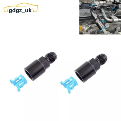 2pc 6AN Male Flare To 5/16" SAE Quick-Disconnect Female Push-On EFI Fuel Fitting - Image 1 of 4