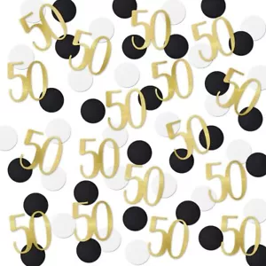 200 PCS Gold Glitter 50 Confetti 50th Birthday Anniversary Party Decor - Picture 1 of 2