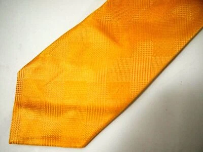 Corbata Bill Blass reciente para hombre oro macizo sutil dientes de gallo seda a cuadros 60" Foto 1 de 4