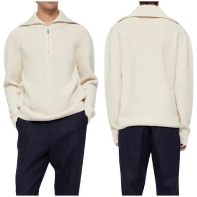 Closed NWT Zipped Jumper Sweater 100% Italian Yarn Wool Size XL Cream Ivory - Image 1 of 4