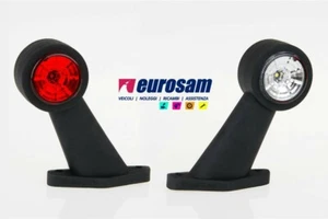 Corneta Luz en Caucho Blanco-Rojo LED 12/24V 45° Corto Camión - Imagen 1 de 3