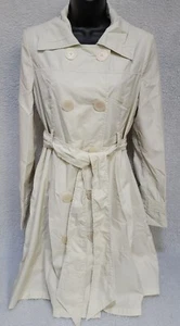 Tulle Womens Trench Coat Jacket Size S Small Beige Double Breasted - Picture 1 of 12