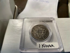 MONEDA CORONA SUECA 1898 GUARDADA EN PLÁSTICO - Imagen 1 de 2