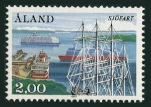 Finland-Aland 23, MNH. Michel 7. Bark Pommern, Meriehamn West Harbor, 1984. - Picture 1 of 1