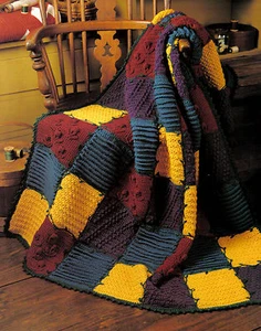COLORFUL Patchwork Sampler Afghan/Crochet Pattern INSTRUCTIONS ONLY - Picture 1 of 1