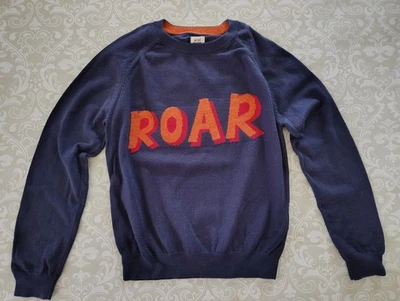 Suéter Pullover Dinosaurio Mini Boden 9-10 Niño Azul Marino Rugido Mezcla Cachemira Foto 1 de 4