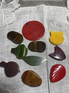 Bakelite Catalin Unfinished Shapes Parts Pieces Repurpose Red Button CRF4-58 - Picture 1 of 5