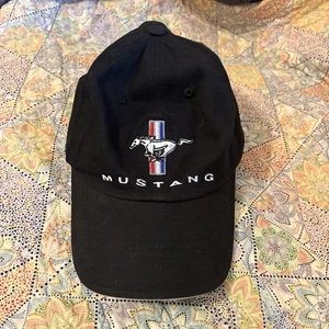 Ford Mustang GT Logo Tri-Bar Adjustable Hat Black Embroidered Cotton OS Used - Picture 1 of 6