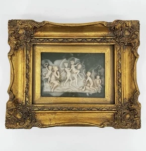Gilt Wood Framed Triumph of the Children Biggs & Sons London Putti Relief Art - Picture 1 of 14