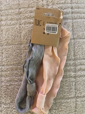 NWT Twig & Arrow Soft Headbands Pink And Gray NWT. - Image 1 of 2