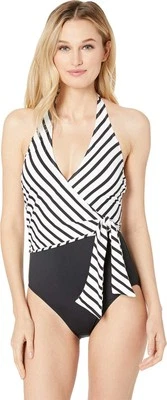 Corbata asimétrica LAUREN RALPH LAUREN mezcla a rayas una pieza negra 10 Foto 1 de 3