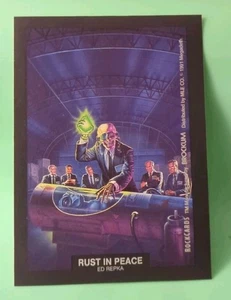 1991 Brockum Rock Cards Megadeath -  Rust In Peace - Ed Repka Art Sticker Card - Picture 1 of 2