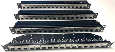 4 x Krone 16 порт RJ45 настенное крепление/стойка крепление нашивки панели 19» 1U - Изображение 1 из 4