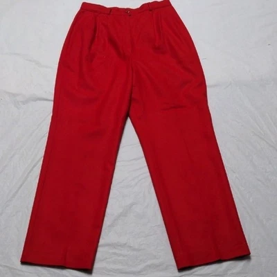 Pantalón Pendleton Vintage 100% Lana Rojo tiro alto pierna recta forrado talla 12 Foto 1 de 4