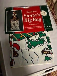 Sacchetto regalo gigante vintage Babbo Natale migliore 36”x 44” nuovo vecchio stock orsacchiotti - Foto 1 di 2