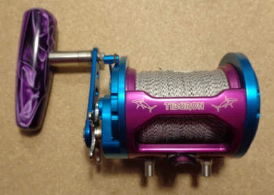 Carrete de pesca personalizado Penn Jigmaster 500 azul hielo cortez conversión P20W tiburón Foto 1 de 4