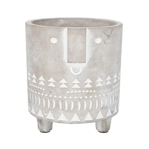 Gisela Graham Concrete Face Pot Cover, Medium, Planter, Home Decor - Picture 1 of 12