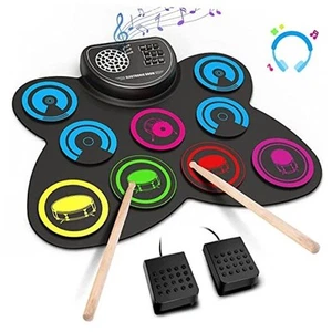 9-Pads Electronic Drum Set with Headphone Jack Speaker Drumsticks & Pedals,  - Picture 1 of 7