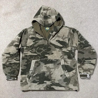 Cabela's Berber Fleece WindShear Hooded 1/4-Zip Pullover Outfitter Camo Large - Image 1 of 4