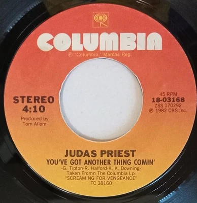 Judas Priest - Youve Got Another Thing Comin'. 45. CBS. 1982. Heavy Metal Foto 1 de 4