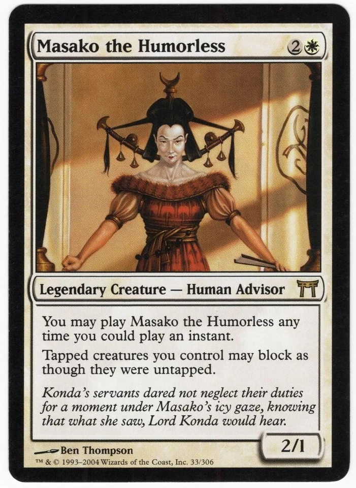 Masako the Humorless 2004 Champions of Kamigawa Legendary Creature MTG NM AZ1 - Image 1 of 2