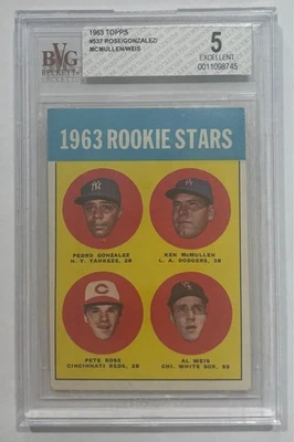 1963 Topps #537 Rose/González/McMullen/Weis en muy buena condición 5  Foto 1 de 2