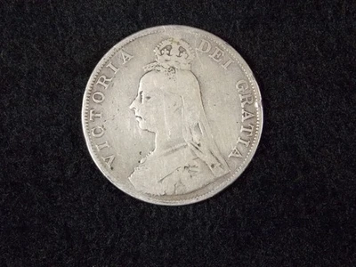DF12 1890 Великобритания серебро двойной флорин монета - Изображение 1 из 2