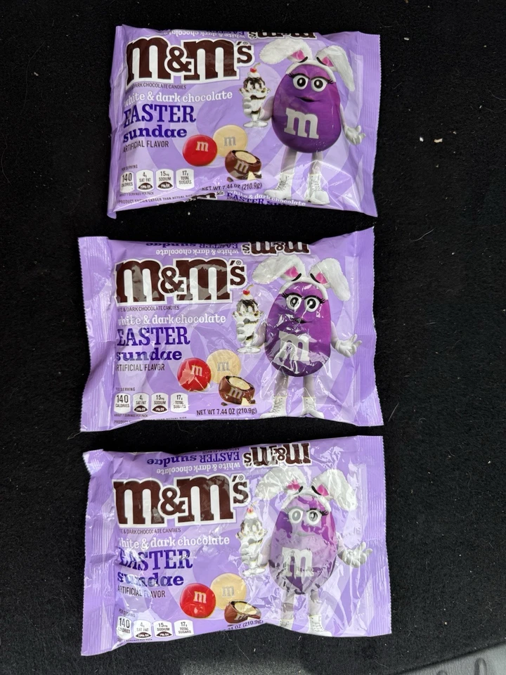 3 x Bags M&M'S EASTER SUNDAE CHOCOLATE LIMITED EDITION 7.44oz Each Bb 10/2025 - Image 1 of 1