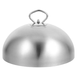  Edelstahl Steakdeckel Kuppel Stahl Servierplatte mit Deckel Metall - Bild 1 von 9