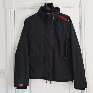 SUPERDRY Men's Black Windcheater Jacket Large Triple Zip Coat Chest 40in Approx - Picture 1 of 15