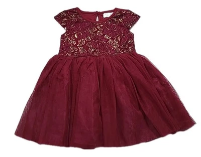 Nannette Bebé Niñas 2T Vacaciones Borgoña Oscuro Vino Floral Fiesta Vestido Elegante ¡LINDO! Foto 1 de 4