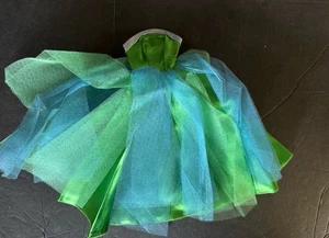 Vintage Barbie Ball Gown 1963 Senior Prom Dress Blue & Green Satin #951 NICE - Picture 1 of 5