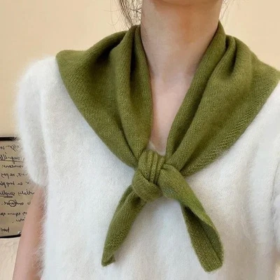 BRANDED Bufanda Triangular Tejida Lana Cálida Mantón Cálido Nuevo Triángulo Tejido Bufandas Invierno