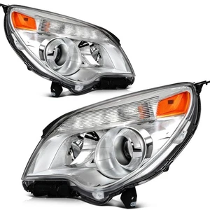 Headlights Assembly L+R For 2010-15 Chevy Equinox Chrome Housing w/Projector - Picture 1 of 9