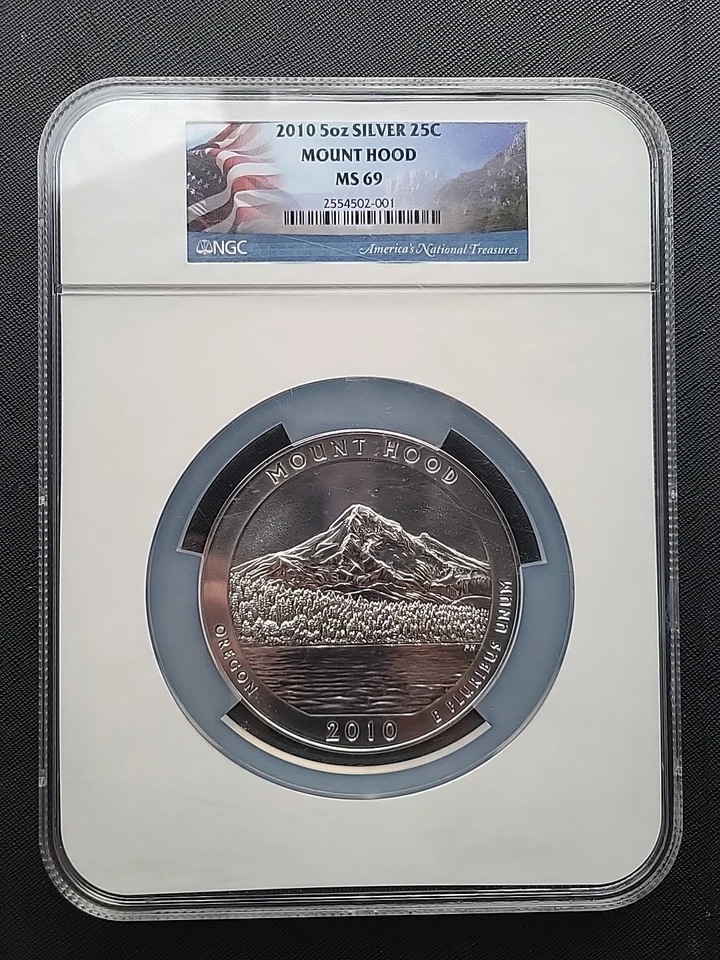2010 MOUNT HOOD 5 OZ SILVER NGC MS69  - Image 1 of 2