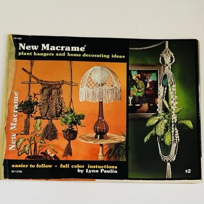 NEW MACRAME Plant Hangers & Home Decorating Ideas Book Lynn Paulin (1976) - Image 1 of 4