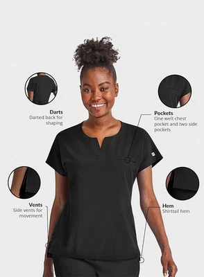 Maevn Women's Dolman Scrub Top 4540- Notched Neck Matrix Impulse XXS to 3XL - Image 1 of 4