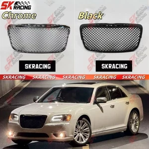 For Chrysler 300C 2011-2014 ABS Chrome/Black Front Bumper Upper Grille Mesh Kits - Picture 1 of 23