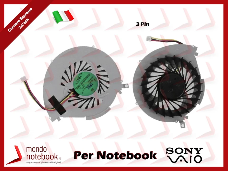 Ventola Fan CPU SONY SVF142 SVF142A27T SVF142A1DT SVF142C28T - Immagine 1 di 1