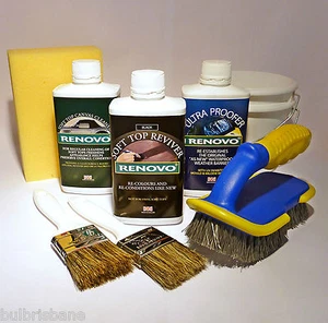 Renovo BLACK Convertible Hood Soft Top Reviver COMPLETE KIT with brushes etc. - Picture 1 of 2