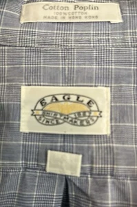 Camicia Aquila Camicia Blu Uomo Cotone a Quadri Abito LS Tg 17 34/35 - Foto 1 di 9