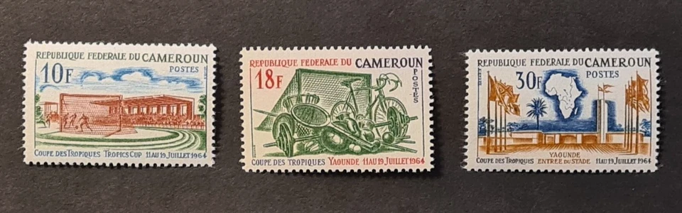 JUEGO CAMERÚN FRANCÉS 1964 XF MNH ESTADIO DEPORTIVO FÚTBOL COPA TRÓPICA Foto 1 de 1