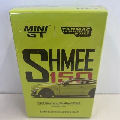 1/64 MINI GT TARMAC SHMEE 150 FORD MUSTANG SHELBY GT500 GRABBER LIME *SEALED* - Image 1 of 3