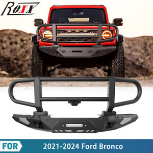 For 2021 2022-2024 Ford Bronco Front Bumper Bull Bar 3 in 1 Full-Width Offroad 