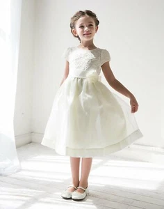 NEW Flower Girl Easter Wedding party Dress Birthday lace organza 8 10 - Picture 1 of 1