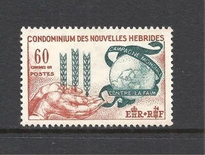NEW HEBRIDES (FR) SCOTT 109 MVLH VF - 1963 60c FREEDOM FROM HUNGER ISSUE - Picture 1 of 2