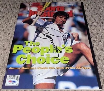 JIMMY CONNORS SIGNED SPORTS ILLUSTRATED MAGAZINE PSA AUTOGRAPH TENNIS AUTO DNA - Image 1 of 2